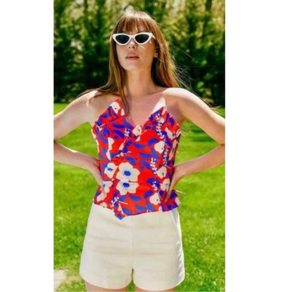 Anthropology x Hutch Floral Bustier Top size 12 NWOT